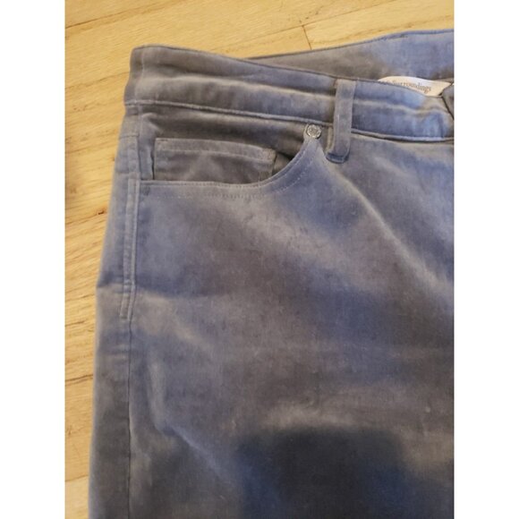 Soft Surroundings Velour Jeans Women M Gray Stretch Cotton Blend Sz 6P 30x35.5 - Picture 2 of 9